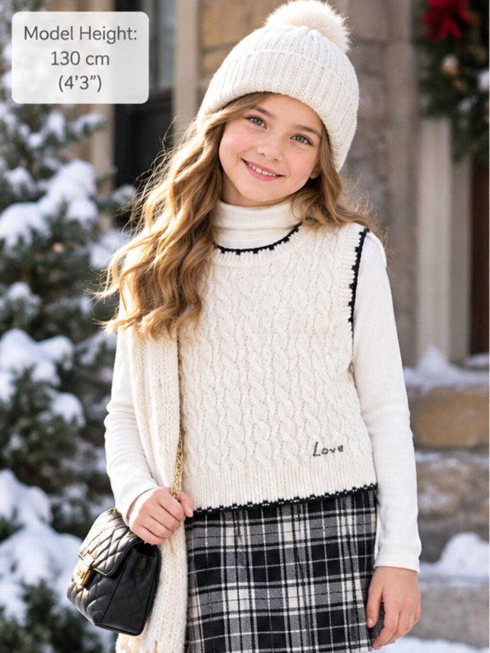 Zara Kids Cable Knit Sleevesless Vest Girls Size 9-10